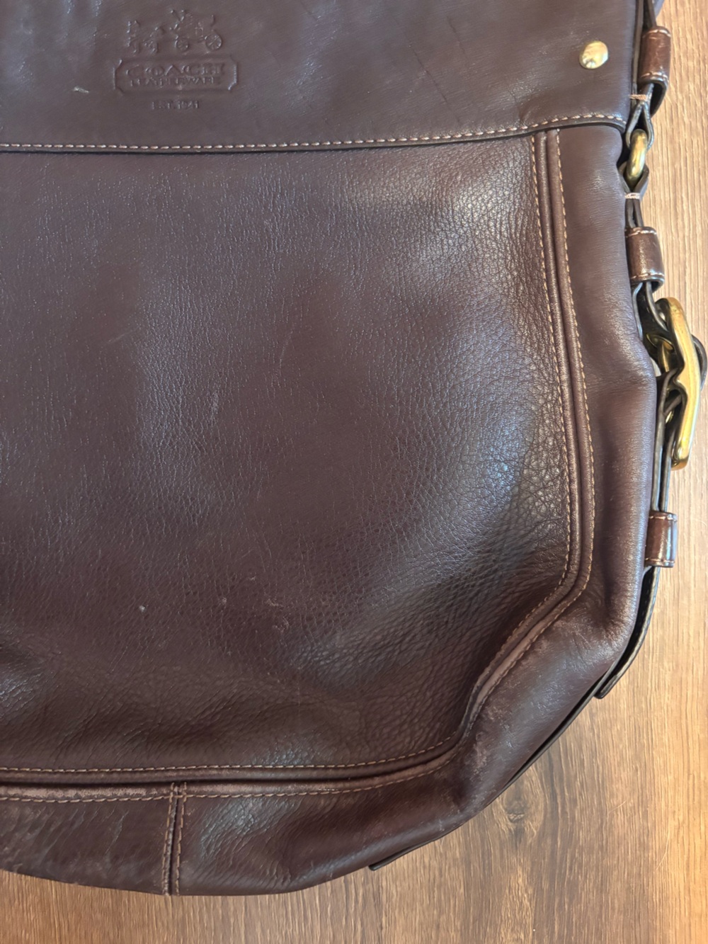 Coach Zoe Leather Hobo Bag Brown - Picture 4 of 11